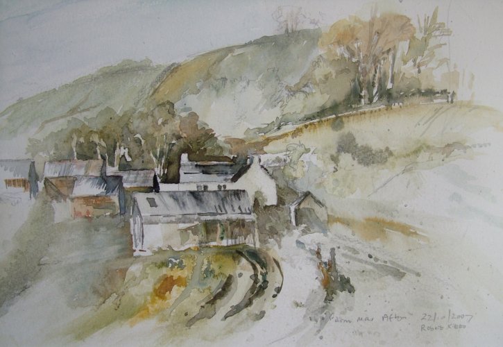 Sketch of farm at Afton